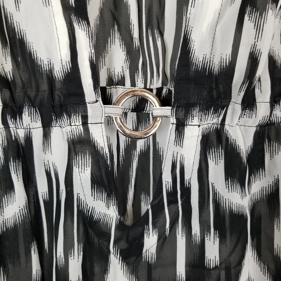 Peppermint Bay Womens Swimsuit Cover Large Boho Print Deep V Tie Dye Pull Over - Picture 3 of 9